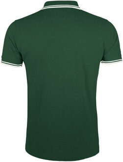 Sols Heren Pasadena getipt korte mouw Pique Polo Shirt (Bos/Wit) - maat 3XL Groen