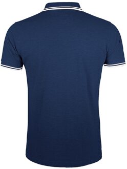 Sols Heren Pasadena getipt korte mouw Pique Polo Shirt (Franse marine / Wit) - maat S Navy/blauw