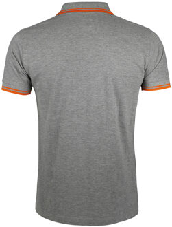 Sols Heren Pasadena getipt korte mouw Pique Polo Shirt (Grijze mergel/oranje) Grijs - 3XL