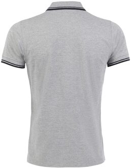 Sols Heren Pasadena getipt korte mouw Pique Polo Shirt (Heide Grijs/Navy) Veelkleurig - 3XL