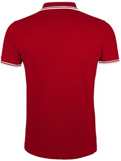 Sols Heren Pasadena getipt korte mouw Pique Polo Shirt (Rood/Wit) - maat 3XL