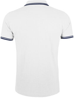 Sols Heren Pasadena getipt korte mouw Pique Polo Shirt (Wit/Zwaar) - maat L