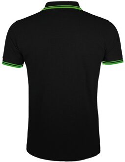 Sols Heren Pasadena getipt korte mouw Pique Polo Shirt (Zwart/Kalk) - L