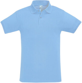 Sols Heren Perfect Pique Korte Mouw Poloshirt (Hemelsblauw)