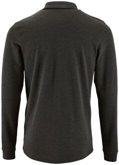 Sols Heren Perfecte Lange Mouw Pique Polo Shirt (Houtskool mergel)