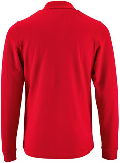 Sols Heren Perfecte Lange Mouw Pique Polo Shirt (Rood) - XL