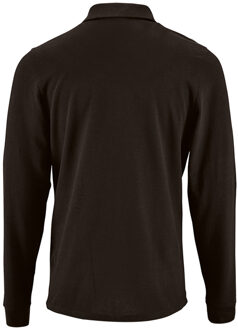 Sols Heren Perfecte Lange Mouw Pique Polo Shirt (Zwart) - maat XL
