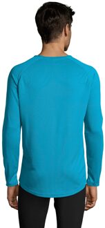 Sols Heren Sportief T-Shirt met lange mouwen (Aqua) Blauw - 2XL
