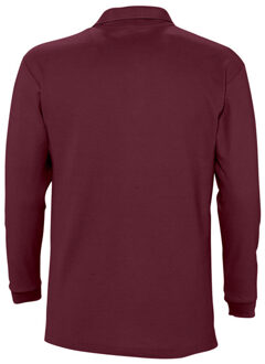 Sols Heren-Winter II Poloshirt met lange mouwen van Piqué katoen (Bourgondië) Bourgogne - S