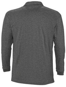 Sols Heren-Winter II Poloshirt met lange mouwen van Piqué katoen (Houtskool mergel)