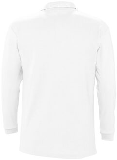 Sols Heren-Winter II Poloshirt met lange mouwen van Piqué katoen (Wit) - maat S