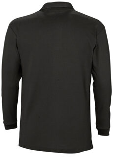 Sols Heren-Winter II Poloshirt met lange mouwen van Piqué katoen (Zwart) - maat L