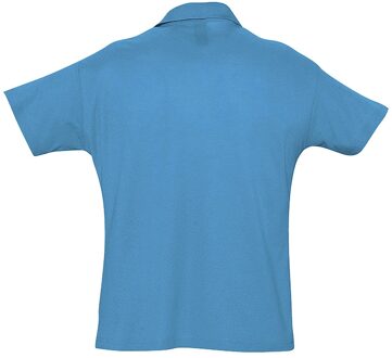 Sols Heren Zomer II Pique Poloshirt met korte mouwen (Aqua) - maat L Blauw