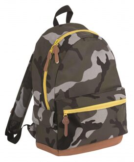 Sols Junior camouflage schooltas rugtas/rugzak 42 cm - 16 liter  A4-formaat - Schooltas - Laptoptas/boekentas zwart