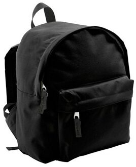 Sols Kinder rugzak/rugtas - zwart - 9 liter - 25 x 30 x 12 cm - met voorvakje