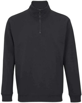 Sols Uniseks Conrad Sweatshirt met Quarter Zip voor volwassenen (Zwart) - maat XL