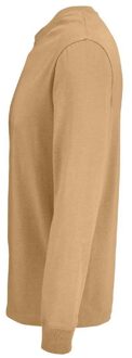 Sols Unisex Adult Pioneer Organic Cotton T-shirt met lange mouwen (Donker Beige)