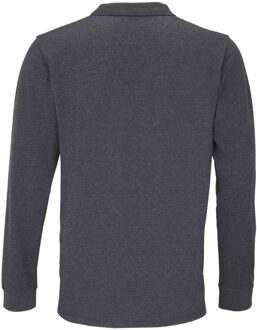 Sols Unisex Adult Planet Marl Pique Poloshirt met lange mouwen (Houtskool mergel) - 5XL