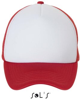 Sols Unisex Bubble Contrastcap (Wit/rood) - maat