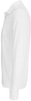Sols Unisex Prime Pique Polo voor volwassenen met lange mouwen (Wit) - XL