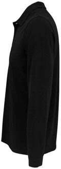 Sols Unisex Prime Pique Polo voor volwassenen met lange mouwen (Zwart) - XS