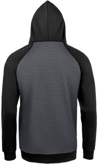 Sols Unisex Seattle Contrast Raglan Hoodie (Houtskool mergel/zwart) - XS