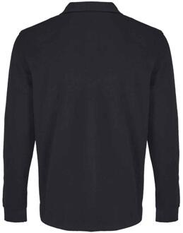 Sols unisex volwassen piqué poloshirt met lange mouwen (Zwart) - maat 2XL