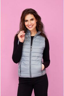Sols Vrouwen/dames Golfkussen Gewatteerde Waterafstotende Bodywarmer/Gilet (Metaalgrijs) - maat Zilver