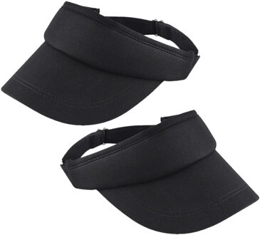 Sols Zonneklep - 2x stuks - zwart - volwassenen - sportieve zonneklep