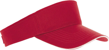 Sols Zonneklep Sunvisor petje - rood - katoen - klittenbandsluiting - voor volwassenen
