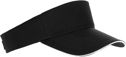 Sols Zonneklep Sunvisor petje - zwart - katoen - klittenbandsluiting - voor volwassenen