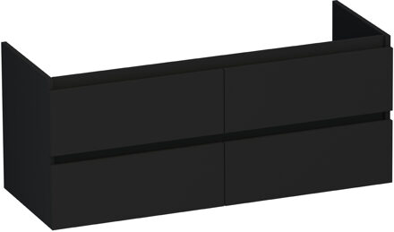 Solution onderkast voor dubbele wastafel met vier lades 120cm mat zwart