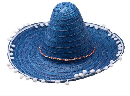 sombrero hoed - blauw - 45 cm - Mexicaans - volwassenen