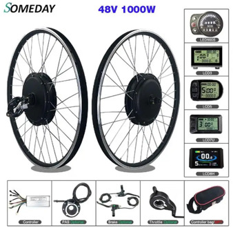SOMEDAY Electric Bicycle Conversion Kit 48V 1000W Front BLDC Hub Motor 20/24/26/27.5/28/29 inch 700C Wheel For E-bike
