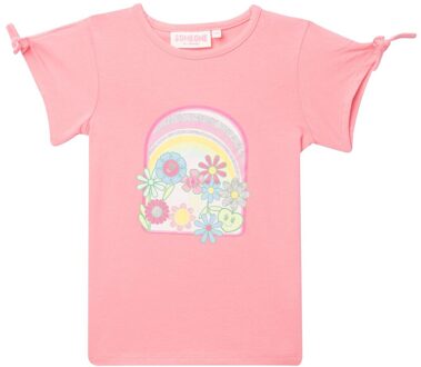 Someone Zomer t-shirt meisjes - koraal - jardin - Maat 98