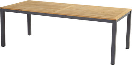 Sonata tuintafel teak - antraciet 220 x 100 cm. Grijs