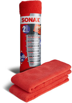 Sonax microvezeldoek exterieur rood 2-delig
