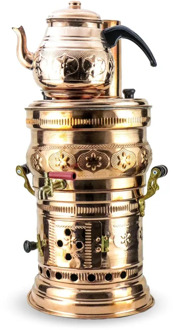 SONAYCOPPER English Copper Used With Wood Tea Samovar 4 Lt