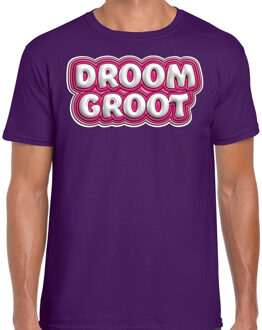 Song T-shirt voor festival - droom groot - Europa - paars - heren - Joost - fan S