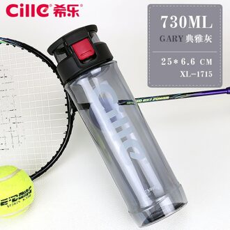 Songyi Student Bidon Fiets Accessoires Fiets Fles Transparante Ruimte Cup Draagbare Plastic Water Beker 730Ml I276 730ml grijs