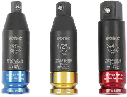 Sonic Adapter-set 1/2", met vast moment 3-dlg. 300304 300304