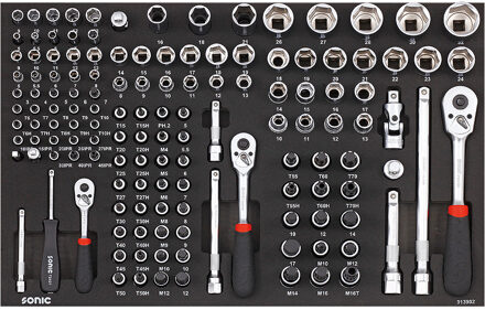 Sonic Bitdopset 1/4", 3/8" & 1/2", SFS 139-delig 313902