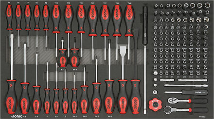 Sonic Doppen & Schroevendraaierset 1/4", SFS Jumbo 146-delig 114602