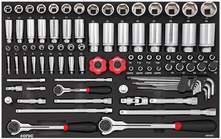 Sonic Doppenset 1/4", 3/8" & 1/2", Metrisch 93-delig 309302