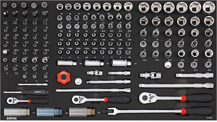 Sonic Doppenset 1/4", 3/8" & 1/2", SFS Jumbo 156-delig 315601