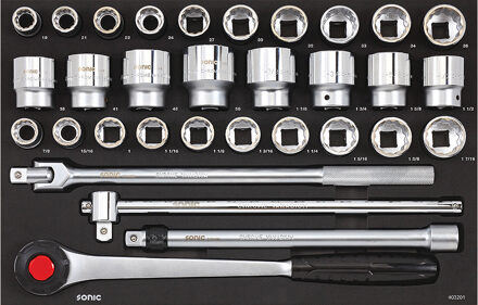 Sonic Doppenset 3/4", Metrish en SAE 32-delig 403201