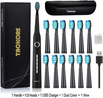 Sonic Electric Toothbrush With Oral b Travel Box Adult Timer 5 Mode USB Wave Rechargeable Smart Tooth Brushes Replacement Heads