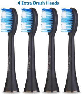 Sonic Elektrische Tandenborstel Usb/Eu Oplaadbare Orale Volwassen Tand Borstels Met 4Pcs Dupont Vervanging Heads Voor Ru S121-blauw