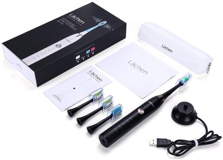 Sonic Elektrische Tandenborstel Usb/Eu Oplaadbare Orale Volwassen Tand Borstels Met 4Pcs Dupont Vervanging Heads Voor Ru T7-blauw-USB