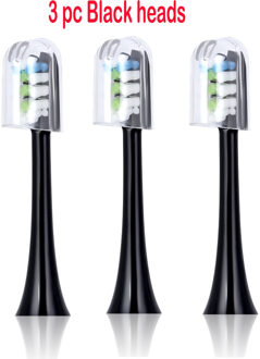 Sonic Elektrische Tandenborstel Vervanging Heads Onafhankelijke Hygienica Met Borstel Hoofd Cap Voor Soocas X3 Soocare Elektrische Tandenborstel 3 stk zwart